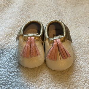 White, Gold, Pink Moccasin